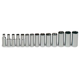 Wright Tool 355 3/8" Drive, Deep Metric Socket Set 6mm - 19mm (14-Piece)