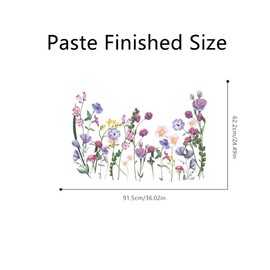 WOHAHA Flower Wall Decals Colorful Flowers Wall Stickers Peel and Stick Removable Green Plants Leaves Wall Art Sticker Decals for TV Background Girls Bedroom Living Room