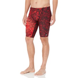 TYR Men's Chroma Jammer Swim Briefs, Red, 38