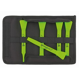 STAHLWILLE 10682/5 Plastic Scraper Set of 5 | Made of Fibreglass Reinforced Plastic for Long Durability | in Robust Textile Bag