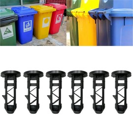 6 PCS Wheeled Trash Can Lid Latch Pins,Bin Lid Hinge Pin Plastic Plug,Whe/elie Bin L/id Hinge Pi/ns Kit,Trash Can L/id Replacement,Fit for 30L/50L/100L/120L/240L Outdoor Whe/elie Tra/sh Bi/ns(Black)