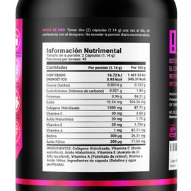 Colágeno Hidrolizado de 90 Cápsulas. Ingredientes naturales: Biotina, Ácido Hialurónico, Ácido Fólico, Vitamina E, Vitamina A y Vitamina C. Collagen Blend B Life.