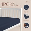 Pizuna 100% Cotton Fitted Crib Sheet Dark Blue, 400 Thread
