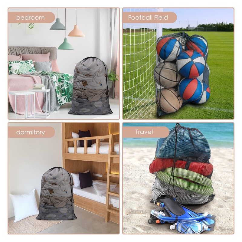 Meowoo Laundry Bag with Drawstring,70×90cm Mesh Laundry Bags for Delicates