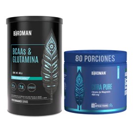 Citrato Magnesio 240 Cáps. 400mg + Bcaas & Glutamina Birdman