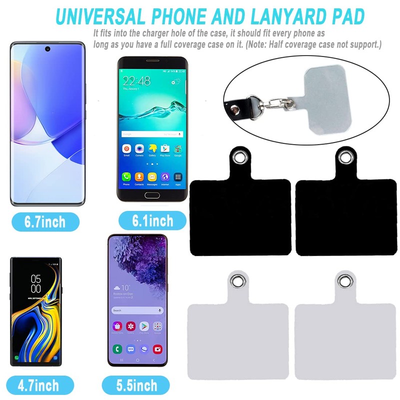 12 Pack Phone Tether Tab, Cellphone Lanyard Tab with Metal