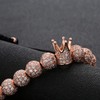 GVUSMIL Rose Gold Luxury CZ Imperial Crown Braided Copper Bracelets