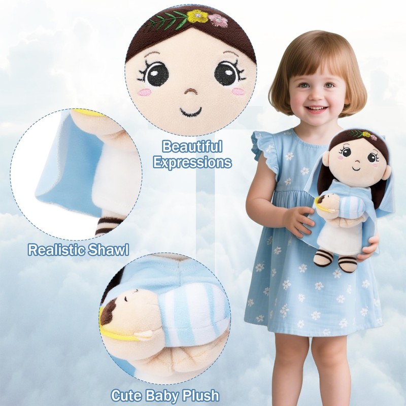 NIUBEHOHO Mary Kids' Plush Toy Pillow – Exquisite Virgin Mary