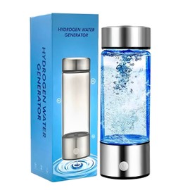 Zinker Botella Generadora de Hidrógeno para Agua, Tecnología SPE PEM, Vidrio de Alta Calidad, Acero Inoxidable, Portátil y Recargable, Enriquecida en 3 Minutos