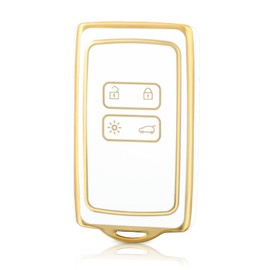 OFF WE GO Car Key Case for Renault TPU Key Case Cover for Clio Espace Talisman Megane Kadjar Captur Arkana Sandero Car Key Box Women Men Key Case White Gold