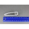 clear silver crystal barrette metal alligator hair clip faceted gems