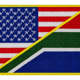 EmbTao USA American United States Flag and South Africa Flag Patch Embroidered Badge Biker Applique Iron On Sew On Emblem