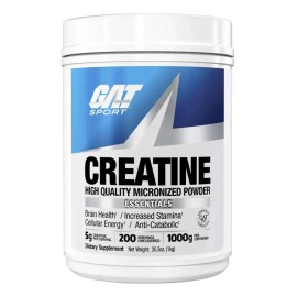 GAT Sport Creatina Monohidratada 1kg 200 Porciones Sin Sabor Gluten Free