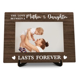 valucise Mom Pictures Frame, The Love Between A Mother And Daughter Photo Frame with Stand, Mother's Day Gifts From Daughter, Farmhouse Home Living Room Bedroom Office Decoration -a50