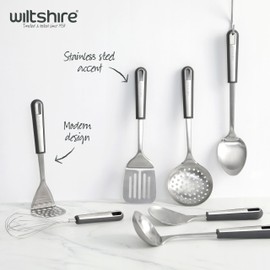 Wiltshire Aspire Soup Ladle, Stainless Steel, Stirring & Serving Soup Spoon, Cooking Spoon, Anti-Slip Soft Touch Handle, Grey & Silver, 31x8.7x7cm
