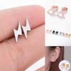 Dreuyet 4 Pairs Stainless Steel Lightning Stud Post Earrings for