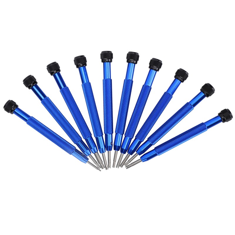 10Pcs Professional Watch Screwdriver Watch Repairing Tool with Storage Box