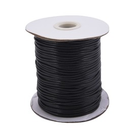 LiQunSweet Crafts 2mm 90m Jewelry Making Crafting Beading Macramé Environmental Korean Waxed Cotton Cord Thread (Black)
