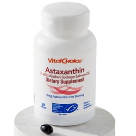 Vital Choice MSC Astaxanthin in Wild Alaskan Sockeye Salmon Oil Dietary Supplement, 90 Softgels