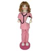 14" Pink and White Nurse Christmas Nutcracker with Stethoscope and