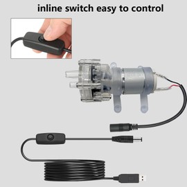 12V Food-Grade Water Transfer Pump, Quiet, High Temp Resistant, Portable Pump for Home, Kitchen & Outdoor,Multi-Use with 10ft Silicone Tubing & Filters,2L/min Flow, USB Powered