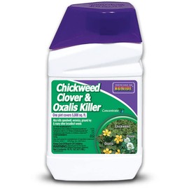 Bonide Chickweed, Clover and Oxalis Killer, 16 oz Concentrate, Controls Weeds and Roots without Harming Lawn