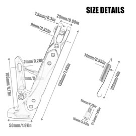 Adsspro Universal CNC Aluminum Alloy High Quality Motorcycle Adjustable Kickstand Accessories Motor Scooter Modified Tripod Holder Kickstand Foot Side Support Stand Motor Motorbike Dit Pit Bike