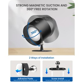 GOEBLESON Battery Operated Wall Sconce, 2 Pack Rechargeable Wall Lights with Remote Control and 3 Color Temp, Cordless Wall Mount Lamp Dimmable for Bedroom Bedside Reading, Black B02YBP206