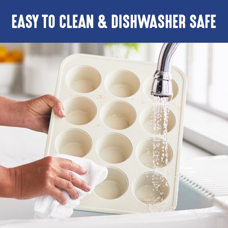 GreenLife 12-Cup Muffin Pan, PFAS-Free Healthy Nonstick Baking Tray, 11.4"