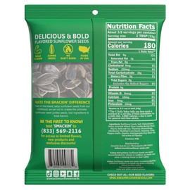 SMACKIN' Sunflower Seeds, Roasted Jumbo Small-Batch, American Made - Sour Cream & Onion, 4oz bags (12 Pack)