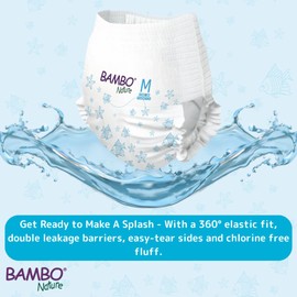 Bambo Nature Premium Swim Nappy Pants | Medium Size (12+ kg) | Disposable & Eco-Labelled | Perfect Swimming Nappies for Water Activities | Swim Nappies for Babies