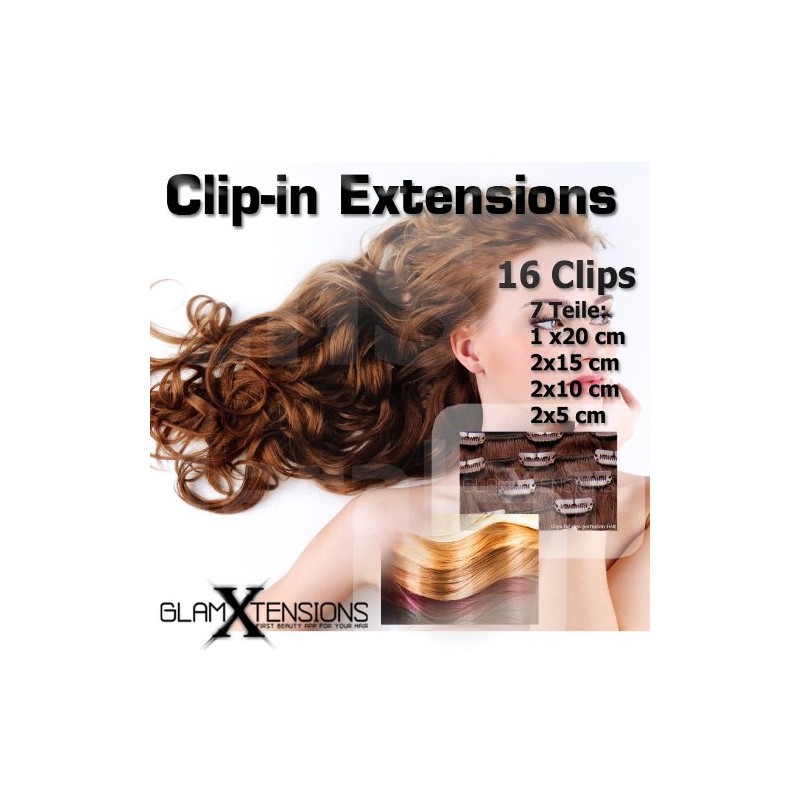 Clip-In Extensions Set 100% Real Hair 7-Piece 70g 45 cm