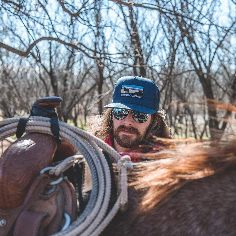 Rodeo Time Sunset Navy Meshback