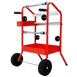 18-Inch Mobile Multi-Roll Masking Paper Machine with Storage Trays for Party Supplies REDColor: as Pic Color