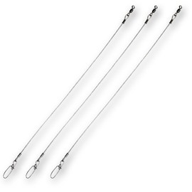 Tooth Shield Tackle Wahoo Cable Rig 3 Pack 280 lb Premium 7x7 49 Strand Stainless Steel Cable Wire Big Game Offshore Saltwater Fishing Leader Wahoo Trolling Rigs Lures Made in The USA (12")