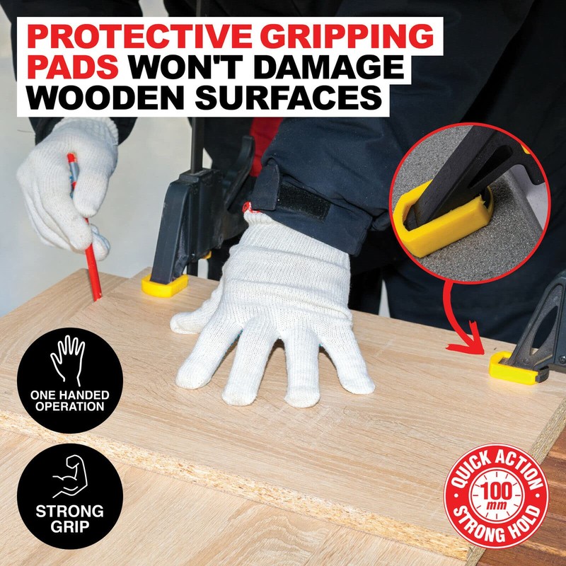 [6PCE] Handy Hardware Action Clamps, Secure Your Projects with Ease,