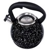 Norpro Stainless Steel Whistling Tea Kettle, Black 9.5" x 9"