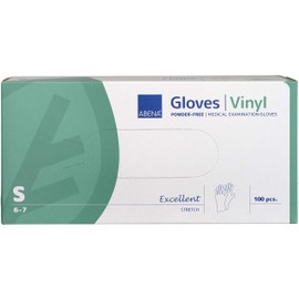 ABENA Stretch Vinyl Disposable Gloves, Multi Purpose Vinyl Gloves To Protect Your Hands, Reliable Powder Free Gloves, Disposable Small, Strong & Flexible Medical Grade Gloves, Box of 100 - Small