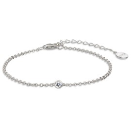 XENOX® Zarge Women's Bracelet Made of High-Quality 925 Sterling Silver with Zirconia Stone, silver colours