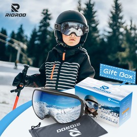 RIOROO Kids Ski Goggles Snowbaord Goggles for Boys Girls Toddler Age 3-10,Helmet Compatible/UV Protection/OTG/Wide Vision