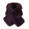 Women Winter Faux Rabbit Fur Trimmed Cloche Hat with Scarf