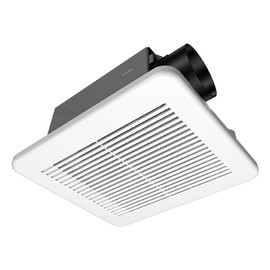 Homewerks 7114-02-HW DC Bathroom Fan 50-CFM 1.0 Sone White Ventilation Fan, Energy Star-Qualified with 3-inch Duct for 2x4 Construction