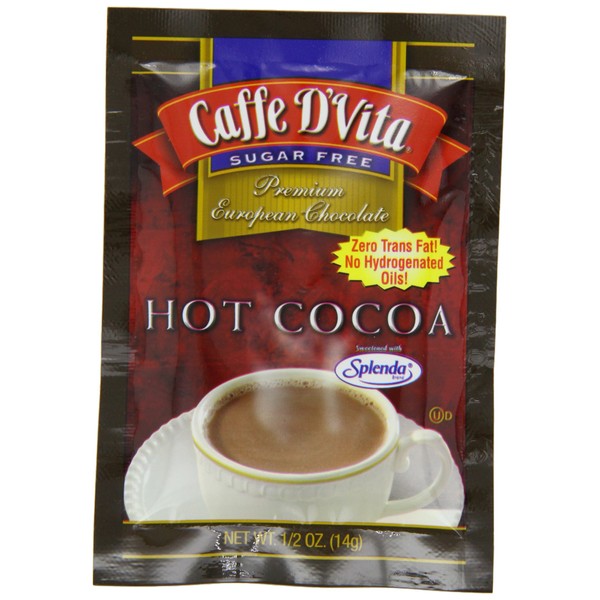 Caffe D'Vita Sugar Free Hot Cocoa, 14-Gram Envelopes (Pack of 12)