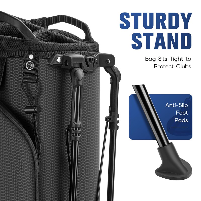5 Way Golf Stand Bag with Full Length Dividers, Lightweight