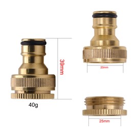 Brass Outdoor Tap Hose Connector Kit(With 3/4 inch&1/2 inch 2in1 Brass Female Threaded Tap Connector,2 Hose End quick Connector),Hose Adapter Hose Pipe Fittings for Join Garden Hose Pipe Tube (3 Pack)