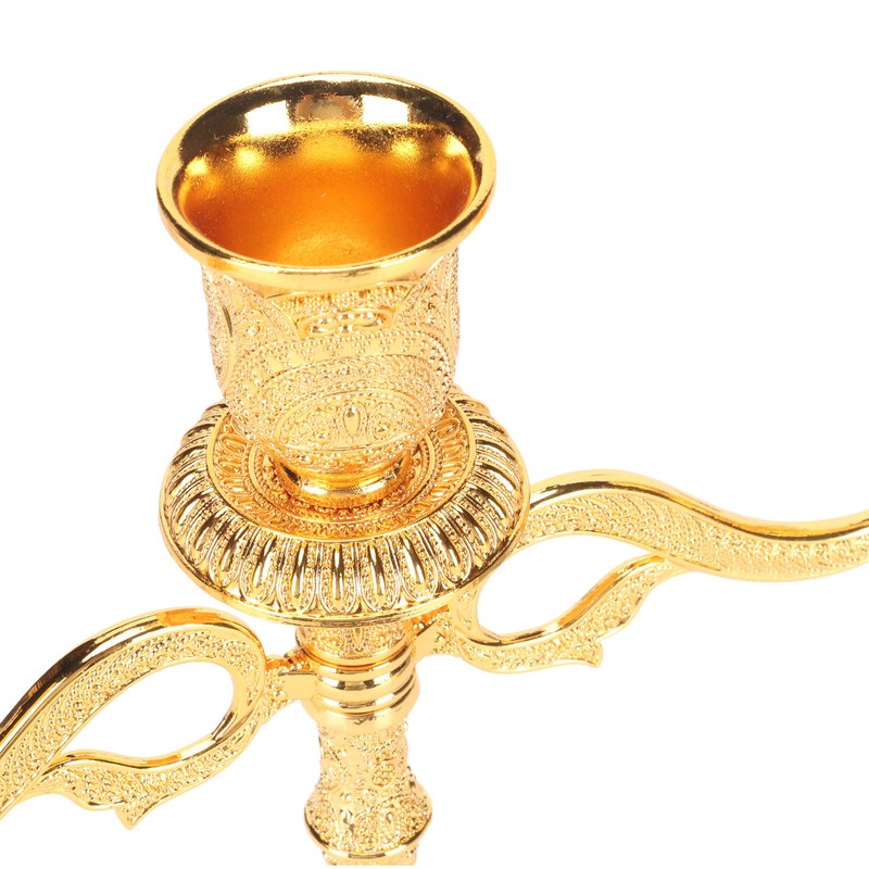 3 Arms Alloy Candelabra Vintage Style Elegant Candlestick Holder for