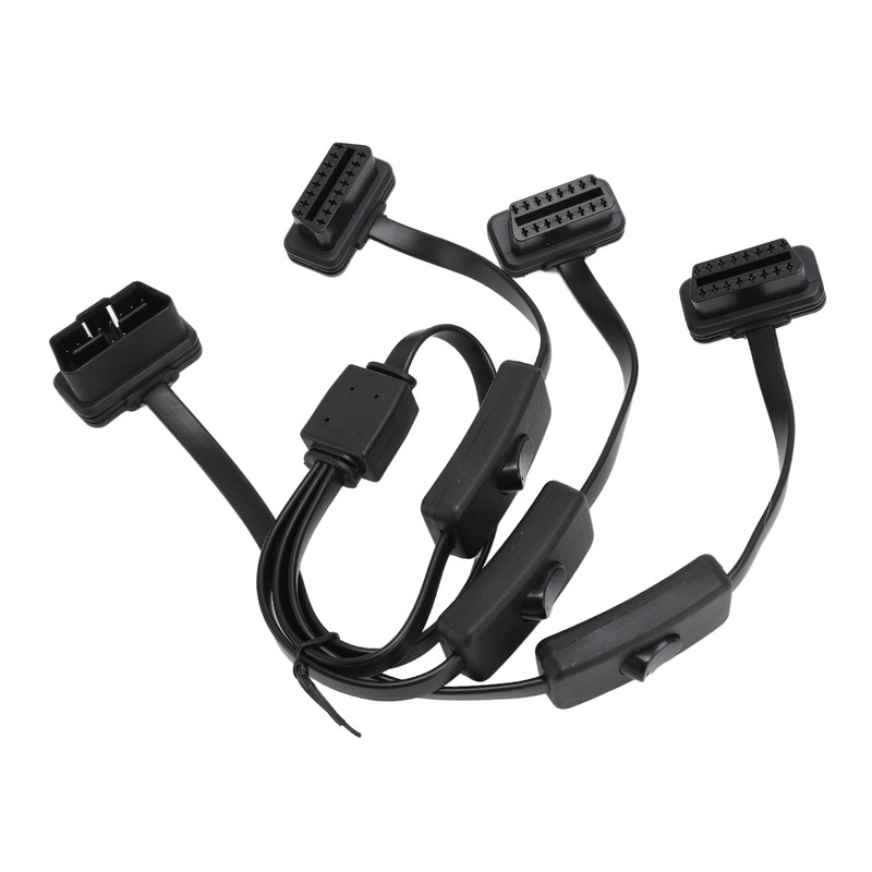 OBDII Flat Noodle Cable 16 Pin 1 in 3 Splitter