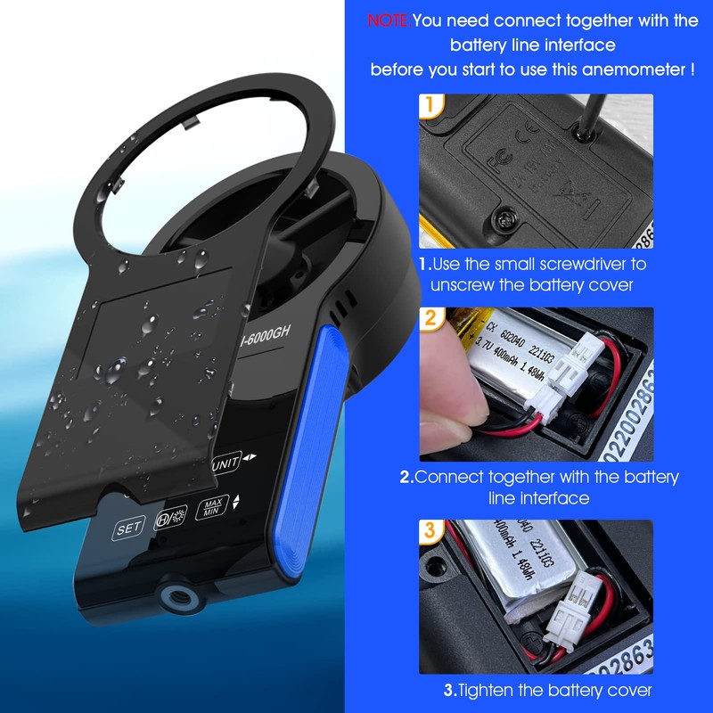 CFM Wind Speed Meter, AIOMEST Rechargeable HVAC Anemometer Measuring Wind