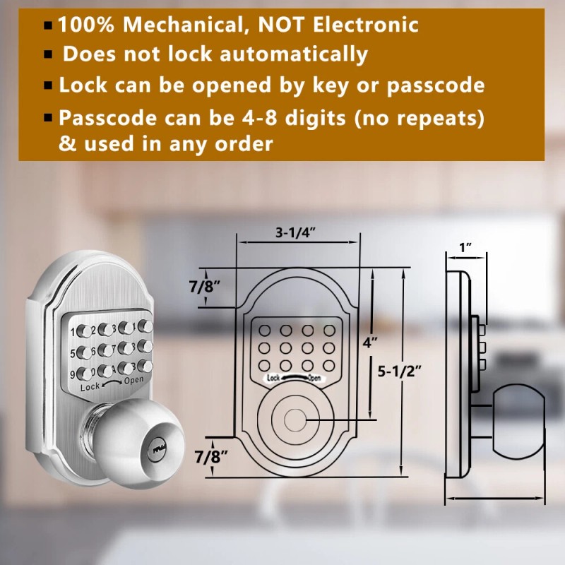 Bravex Keyless Entry Keypad Deadbolt Door Lock 304 Stainless Steel