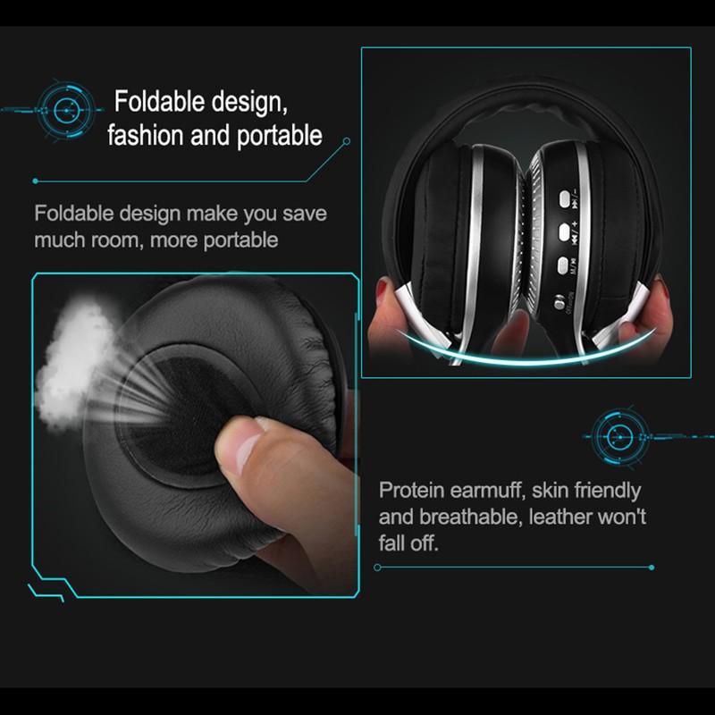 Phone Computer Headset With Microphone Wireless BT Comfortable Gaming Headset